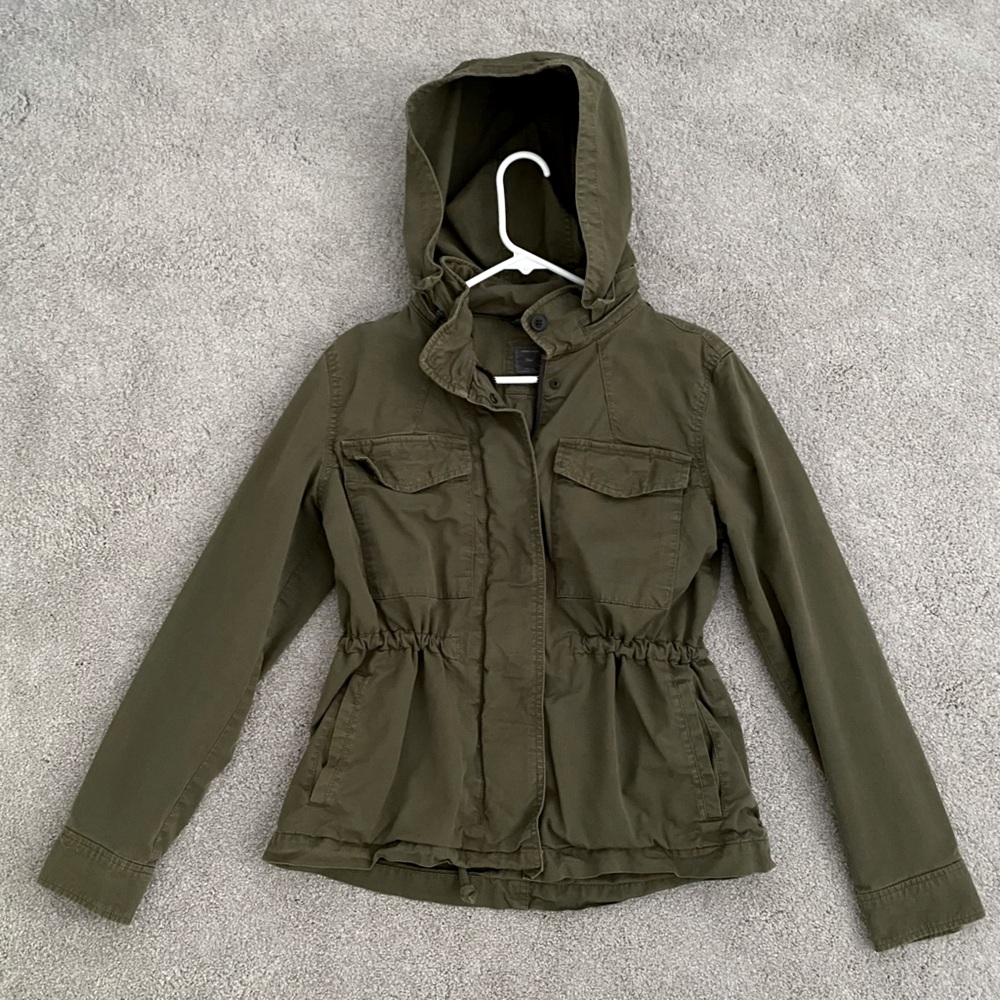 Gap Green Army Jacket w Hood